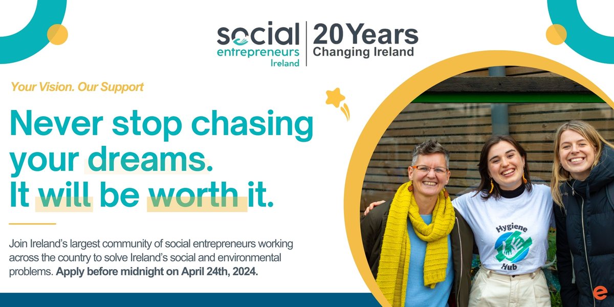 There's still time to apply to the 2024 Impact Programme. If you're seeing this, this is your sign! Complete your application today, what's the worst that can happen? socialentrepreneurs.ie/our-programmes… #ApplyToSEI #SocialEntrepreneurship #ChangingIreland #Funding