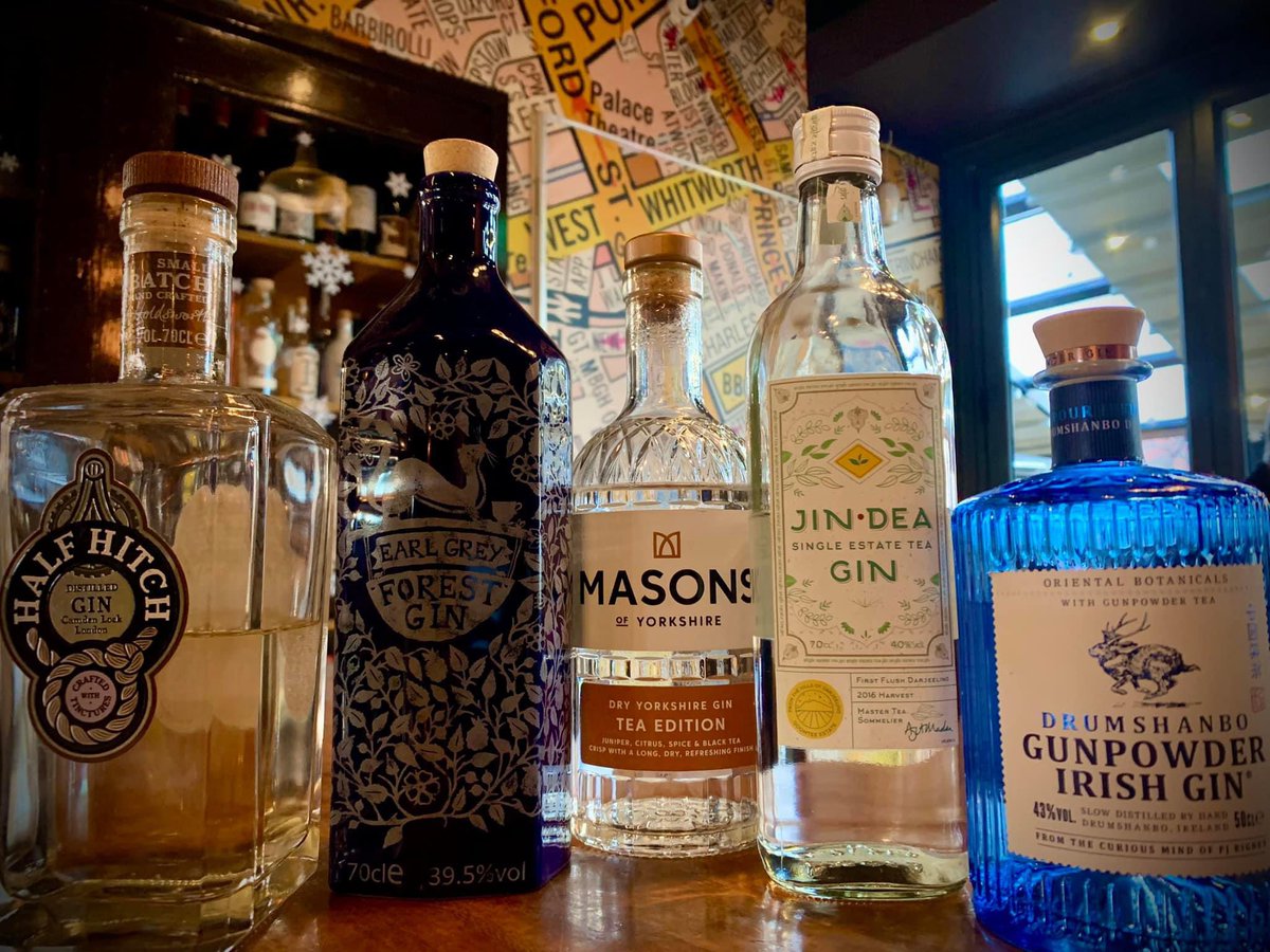 Happy #NationalTeaDay #Manchester 🎉 Needless to say these amazing #gin brands sprung to mind @TheAtlasBar 🍸 If you love tea, it doesn't get better than gin and tea combined! @MasonsGin @forestdistil @jindeagin @SHEDDISTILLERY @halfhitchgin ❤️