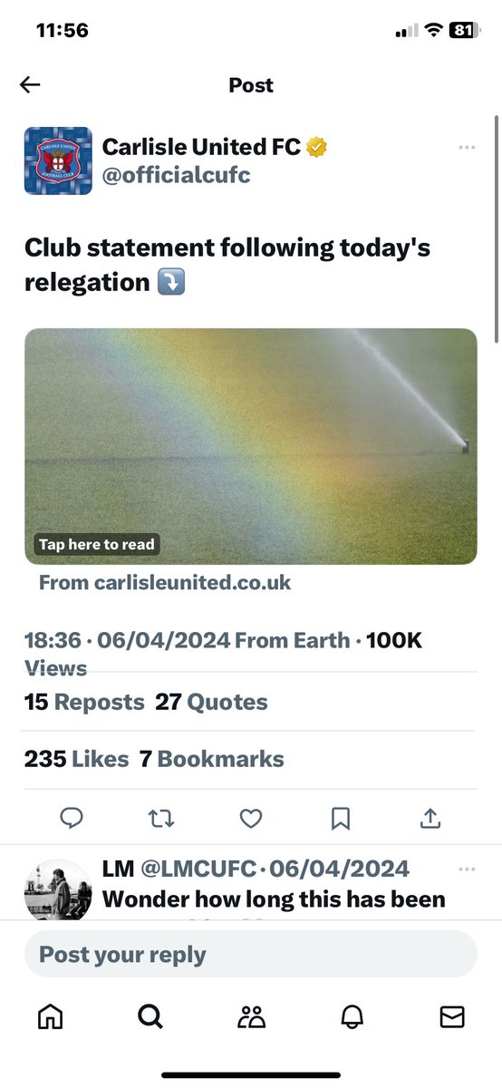 We don’t ask for much <a href="/ftfc/">Fleetwood Town Football Club</a> but when you see other clubs having statements following the relegation and we still haven’t, questions have got to be asked what is happening with the club atm?

At least show some effort &amp; passion for the club. Felt distant all season.

Very poor.