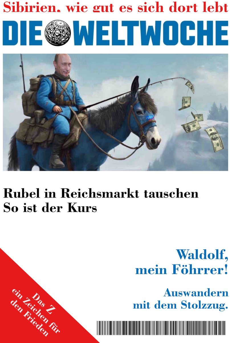 @KreuzAcht Ist der Esel noch so dumm,
wiehert er für Putin rum.
#weltwoche #rubelnutten #esel roger #köppel