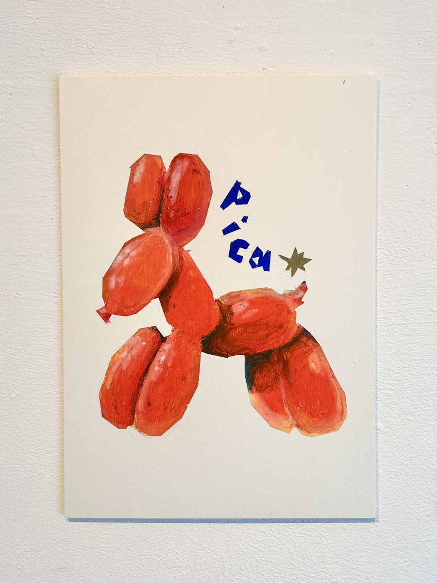 「クレヨンで描くバルーンドッグ 」|HOHOEMIのイラスト