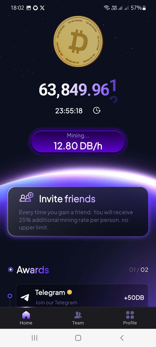 JohnathanChingg's tweet image. Dự án mới #DBNETWORK mới ra mắt, tốc độ đang max ACE khai thác sớm nhé. play.google.com/store/apps/det…
Mã mời: 148868
#BitcoinHalving #Bitcoin #CoinMarketCap