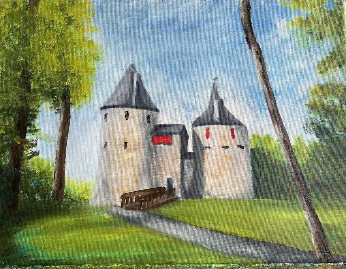 Jamiepaintings's tweet photo. My Castle is finished. For now at least 😂 hope you all like and guess the Castle name #art #oilpaintings #artforsale #landscapepaintings https://t.co/Dsbz6G6kPk