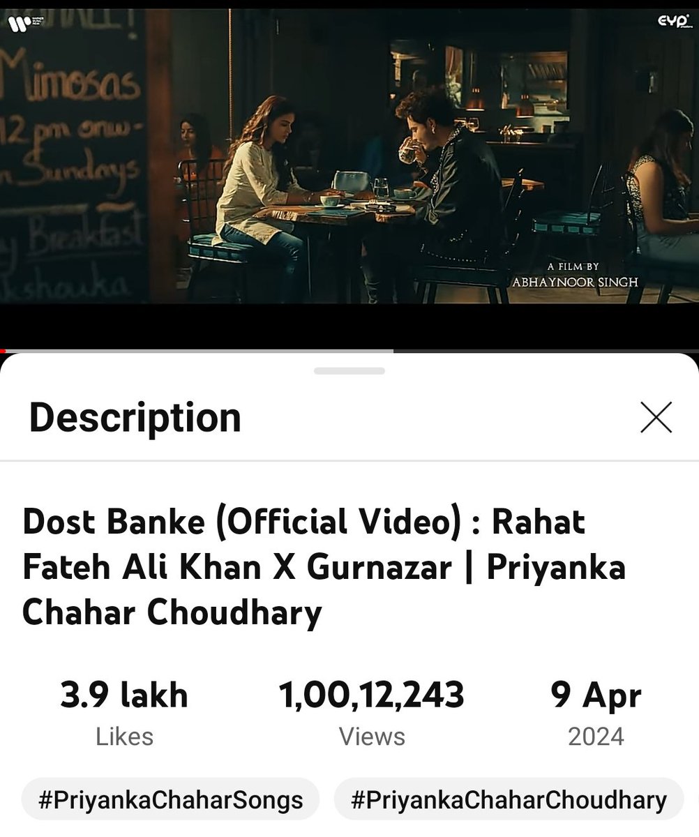 Finally 10M+views 🩷 A big milestone for #DostBanke This song deserves more.💗 Congratulations to y'll who are there for making it successful. ❤️ Definitely the trio shines Rahet × GurYanka 🫶🏻🧿🌸 #Priyankachaharchoudhary