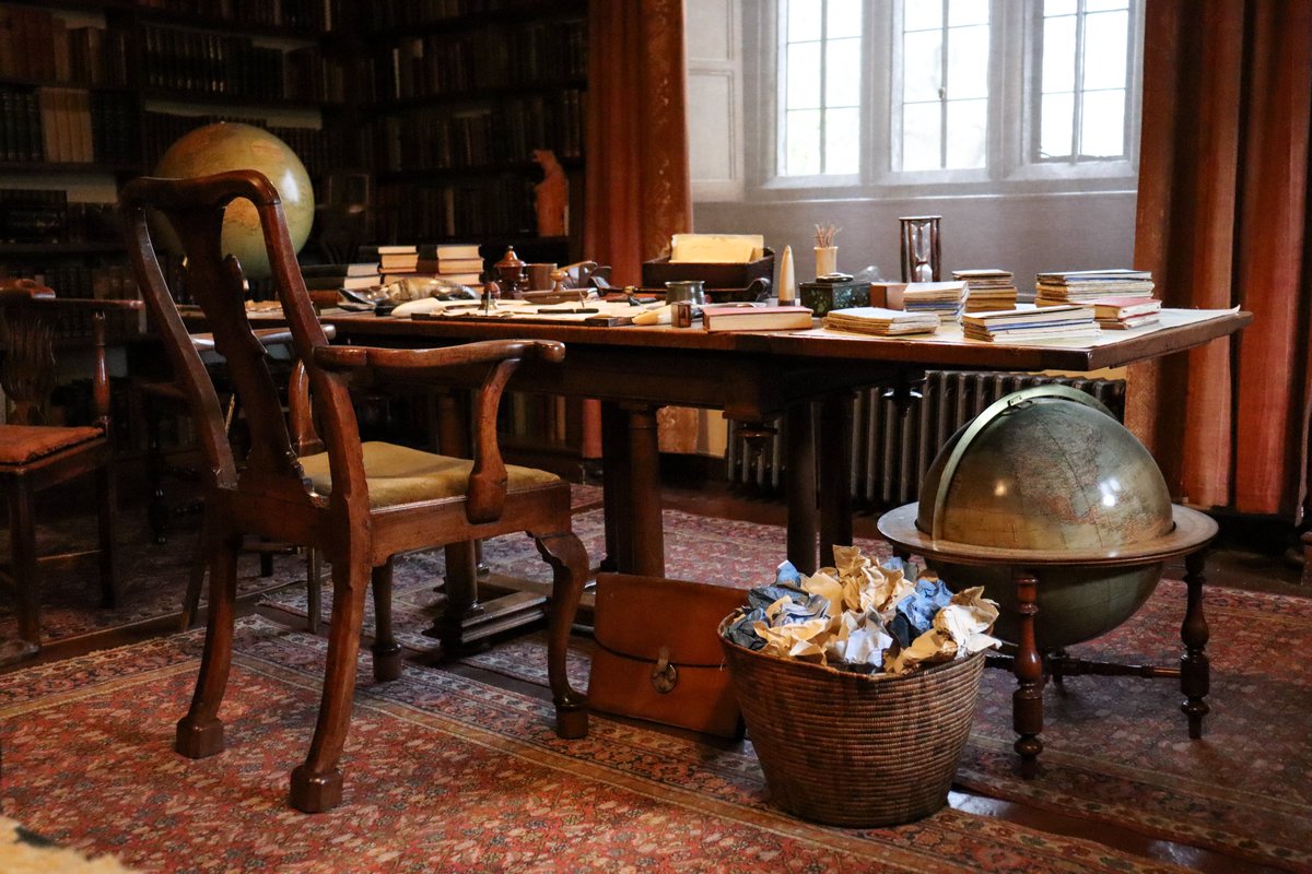 The study was the heart of the house, where Rudyard Kipling would retreat to write and read. His desk is very much the centrepiece of the room. @nationaltrust @southeastNT 📸 National Trust/Lucy Evans