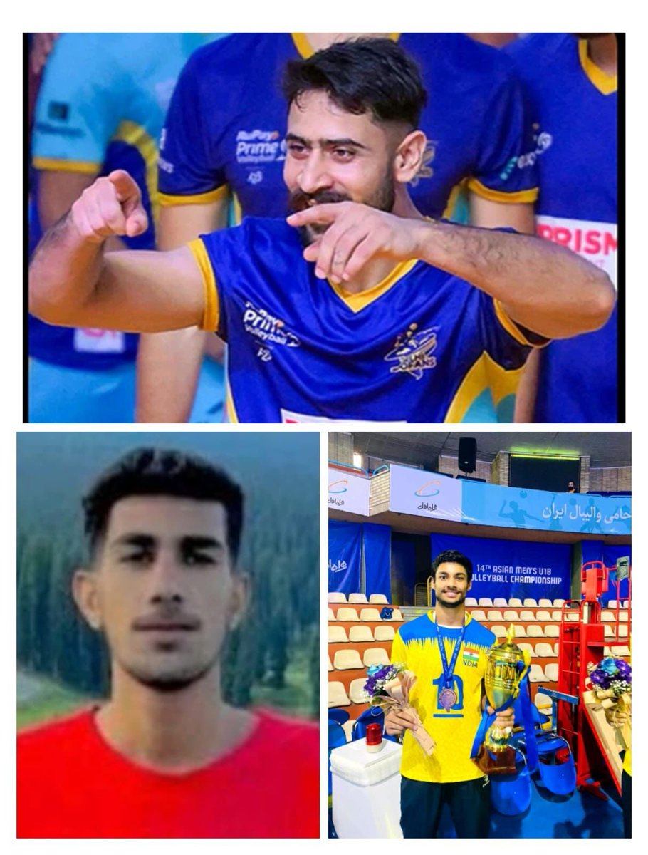 Proud moment for J&K as 03 talented volleyball players earn their spots in Indian camps across. This achievement not only highlights players' dedication & skill but also showcases J&K as a hub of sports talent Saqlain Tariq -Poonch, Kartik Sharma -Rajouri, Mahir Wani -Srinagar