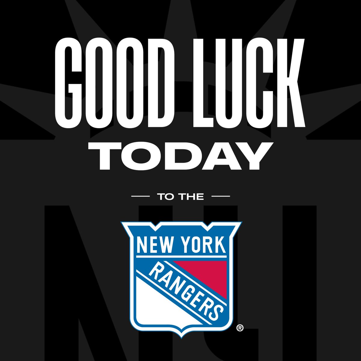 Good luck to our friends at the @NYRangers tonight! 🏒
