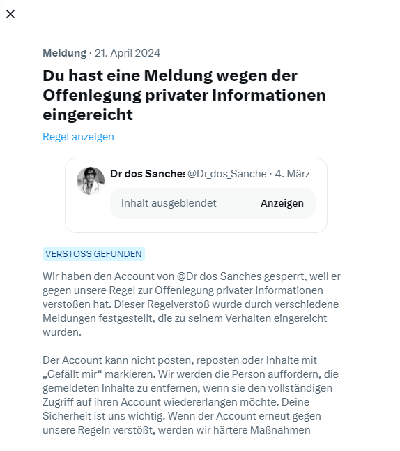 AgainstHate2024's tweet photo. 1/x An einigen Tagen scheinen fähige Mitarbeiter ihrer Tätigkeit im X-Support nachzugehen.
Danke für jede echte Aktion und Handlung gegen #Hass und #Hetze auf X. Der Dank geht auch an alle, die sich von #Hatern offen distanzieren und helfen, dass diese ihre Ziele nicht erreichen https://t.co/eFN5YjlUTw