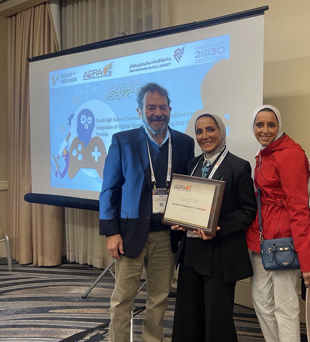 هذا من فضل ربي♥️
Thank you @AERA_EdResearch and Action Research SIG for this recognition. I am so grateful for the support I received from my advisor Allan Feldman throughout this journey ♥️ What a great Week ♥️
   #AERA2024