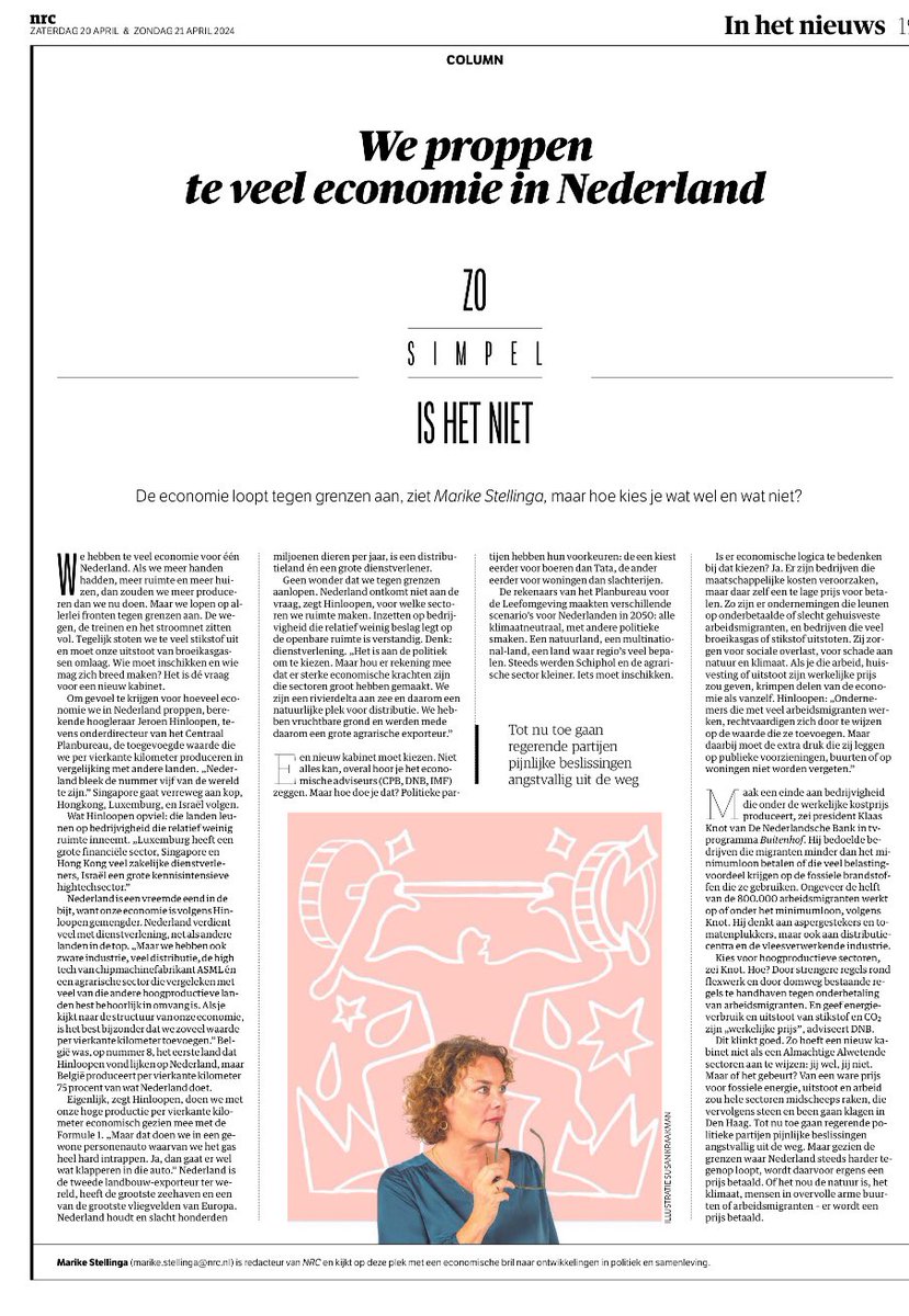CeesJanPen's tweet photo. Ruimtelijk-economisch beleid gevraagd. Heldere oproep @MStellinga @nrc https://t.co/sIODq6rJYP