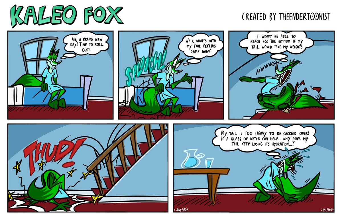 ~Kaleo Fox #78 - Sloppy Tail~

#cartooncomic #comic #webcomic #comicstrip #toon #fox #kaleofox #anthro #digitalcomic