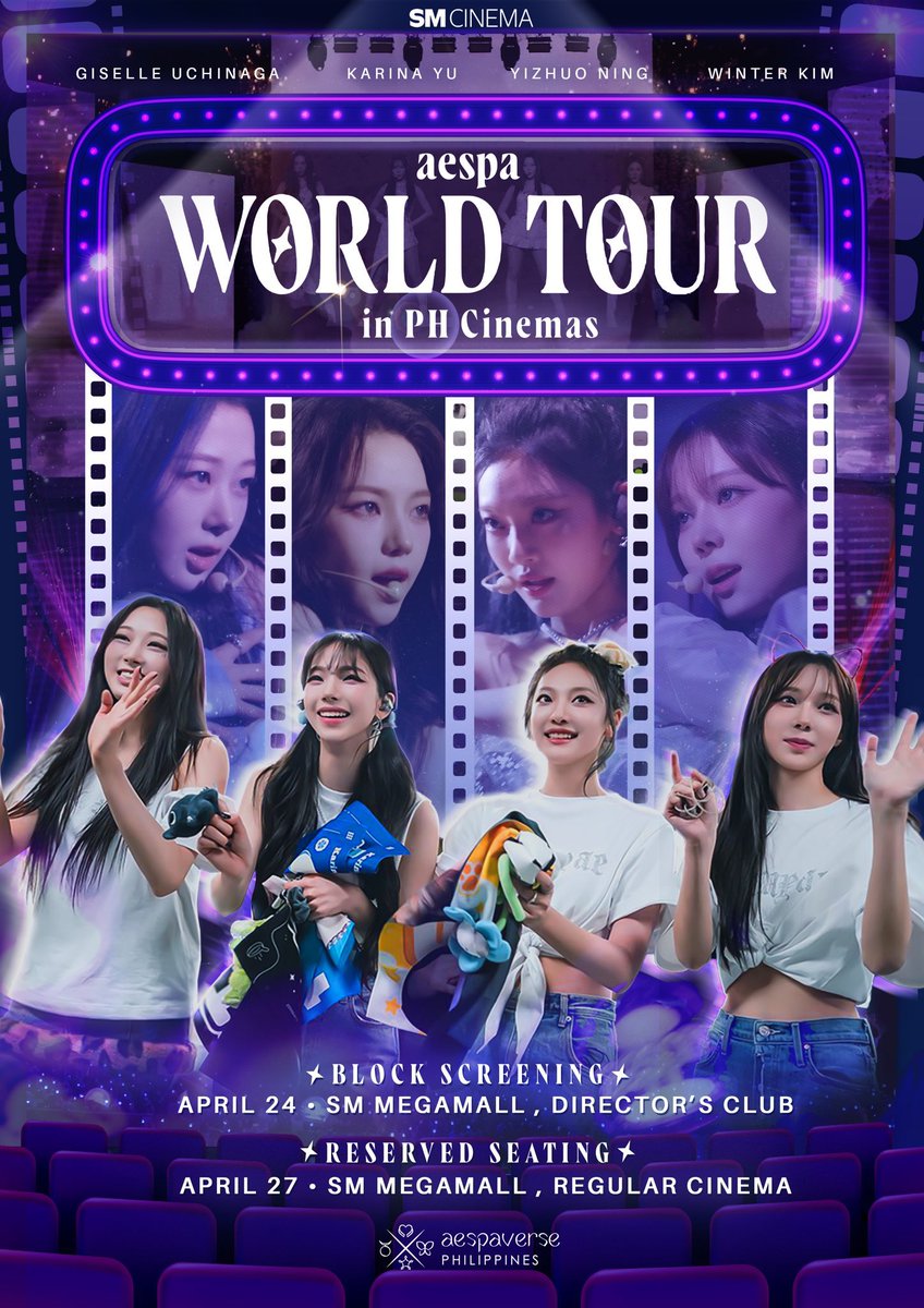naevistagram's tweet photo. ✨GIVEAWAY from @aerisan__ ✨

One (1) aespa World Tour Movie Ticket only at SM Megamall - April 27 (3pm) by @aespaverseph 

• Like &amp; RT
• Drop the tags for new aespa comeback

AESPA ARMAGEDDON INTRO
#aespaArmageddon #aespa 
#에스파 @aespa_official

Ends tomorrow 6pm https://t.co/yDSfnvbNia