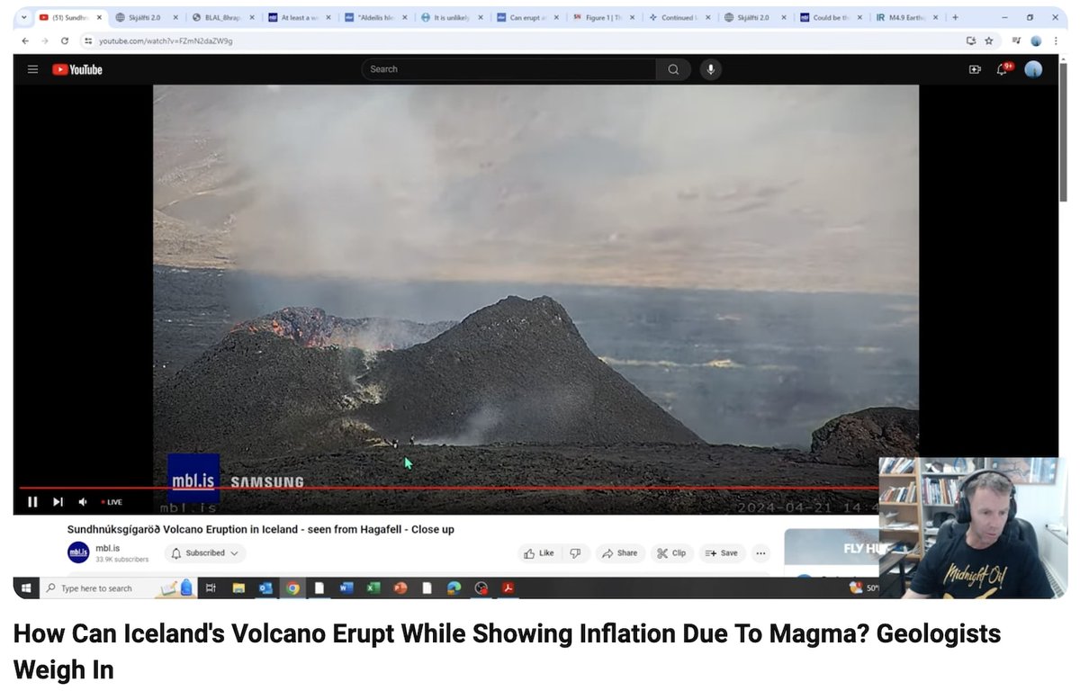 #Iceland #Sundhnuka
Just as Professor Shawn Willsey was explaining interesting theories about subterranean magma flows and was about to say something about the Bardarbunga earthquake, these guys traipsed through the picture...
youtube.com/watch?v=my3shc…