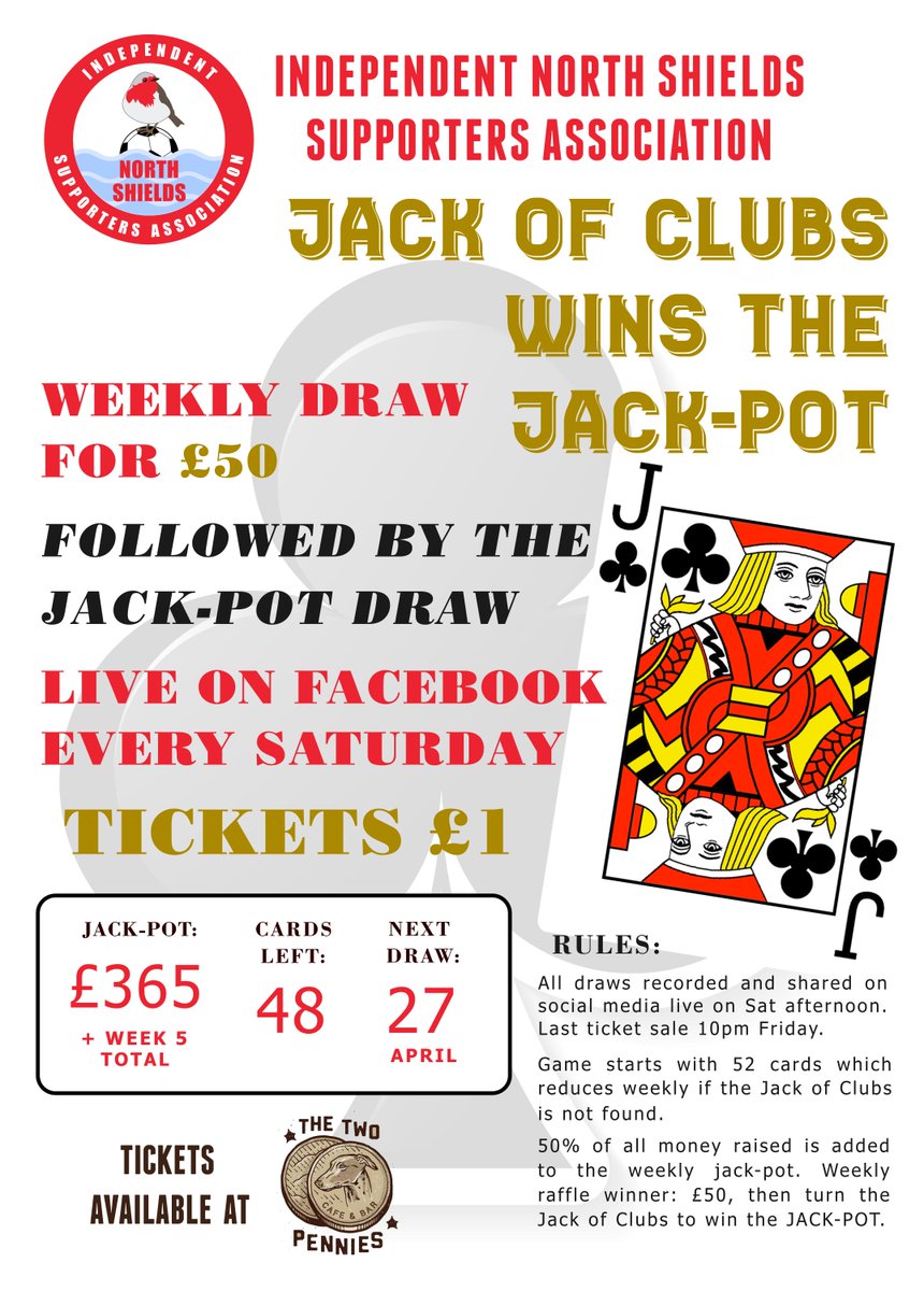 The JACK-POT continues to build... When's it going to drop...? 💰 To buy a ticket for next week's draw, drop by The Two Pennies 🙌