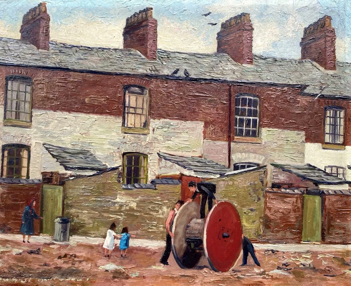 I remember those big red things from when I was a kid, but I never knew what they were. 🤔 Another painting found on Ebay. A follower of Harry Kingsley perhaps? Or the man himself?