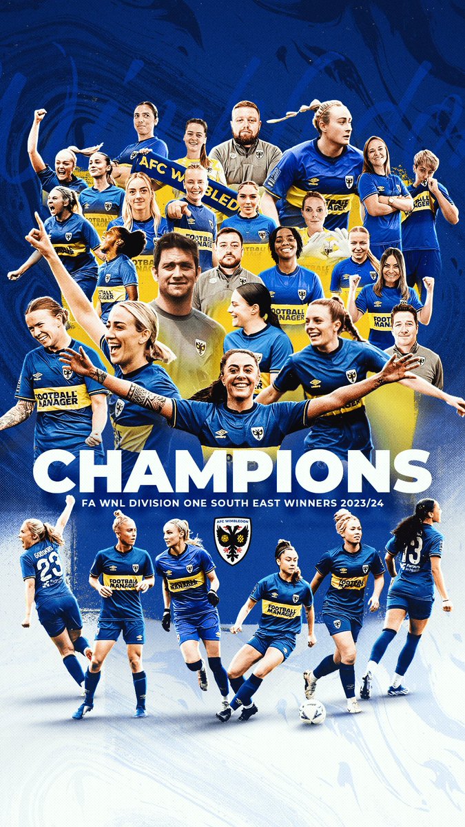 WE ARE WIMBLEDON, WE ARE CHAMPIONS! 🏆 #AFCW | @afcw_women | @FAWNL 🟡🔵