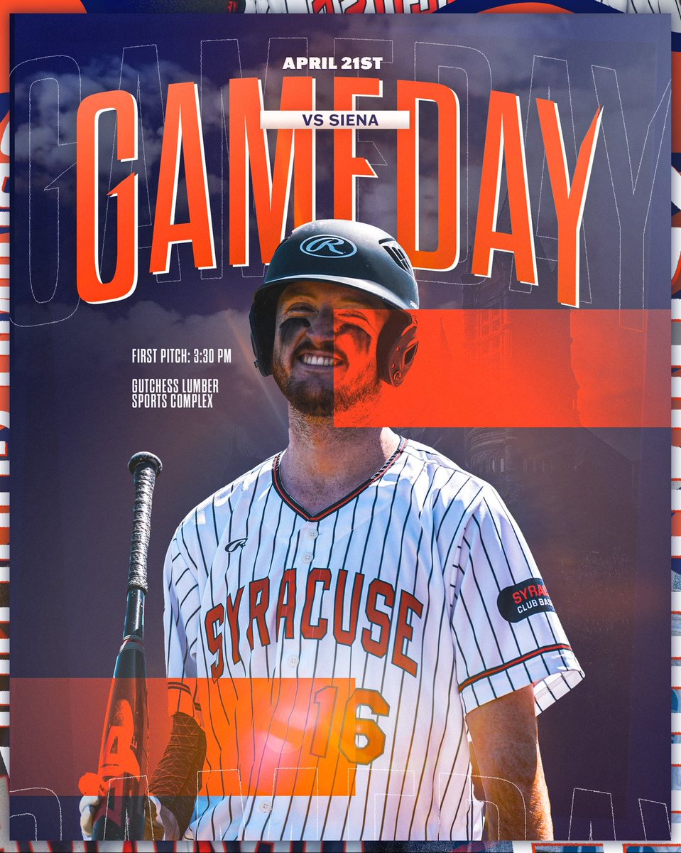 GAMEDAY vs Siena ‼️

🆚 <a href="/sienaclubball/">Siena College Club Baseball</a> 
⏰ 3:00 PM 
📍 Gutchess Lumber Sports Complex 
📊 Follow on Gamechanger!