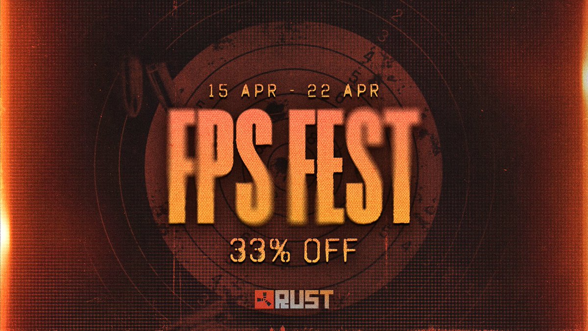 Steam's #FPSFest is over tomorrow! 🔫 Save 33% on Rust for the next 24 hours! Get it here: bit.ly/43y9BU3