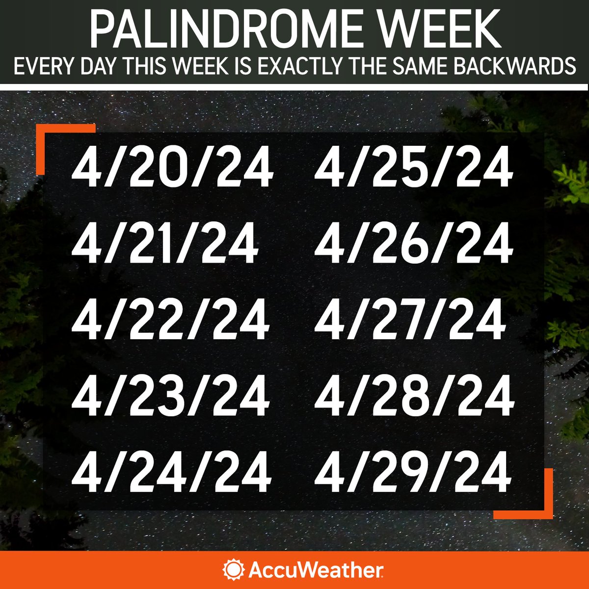 Did you know we're inside a 10-day stretch of palindrome dates?! That means every date reads the same backward as it does forward! 🗓️