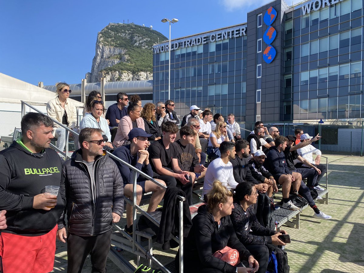 GBC_Sport's tweet photo. Finals day in the first @GibPadel ranked tournament of the year…

A full main stand here to watch Dylan Casciaro/Jeremy Poggio vs James Taylor/Declan Christie in the men’s first division final! 🎾 https://t.co/9zGg3pD8pA