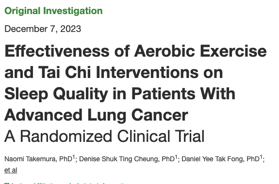 #9 TAKE HOME MESSAGE Both , aerobic exercise and tai chi, can be integrated as a complementary therapeutic option for symptom management in patients with advanced lung cancer.