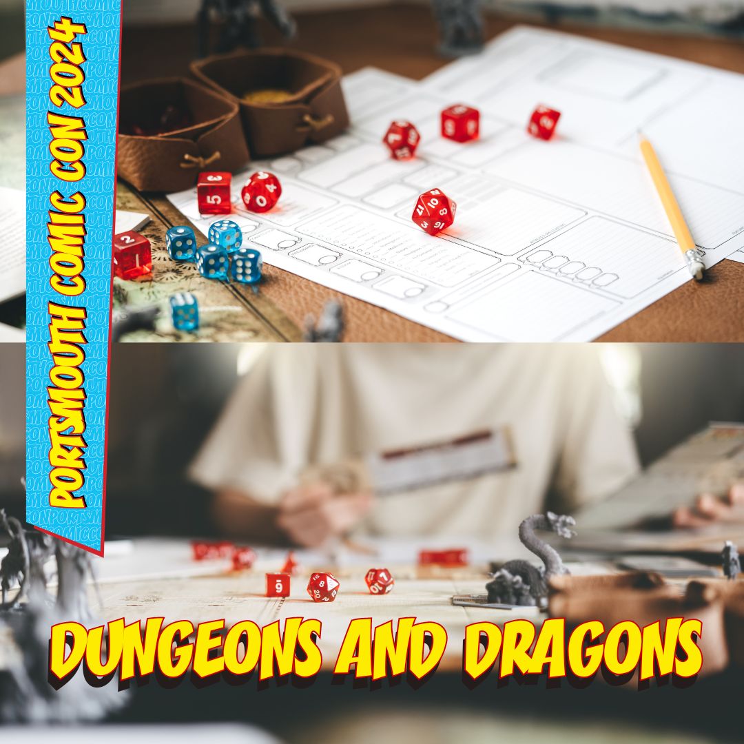 ✨ WHAT'S ON AT THIS YEAR'S CON - DUNGEONS AND DRAGONS ✨ Grab your best set of dice and join us for a Dungeons and Dragons session at Portsmouth Comic Con! 🎲🐉