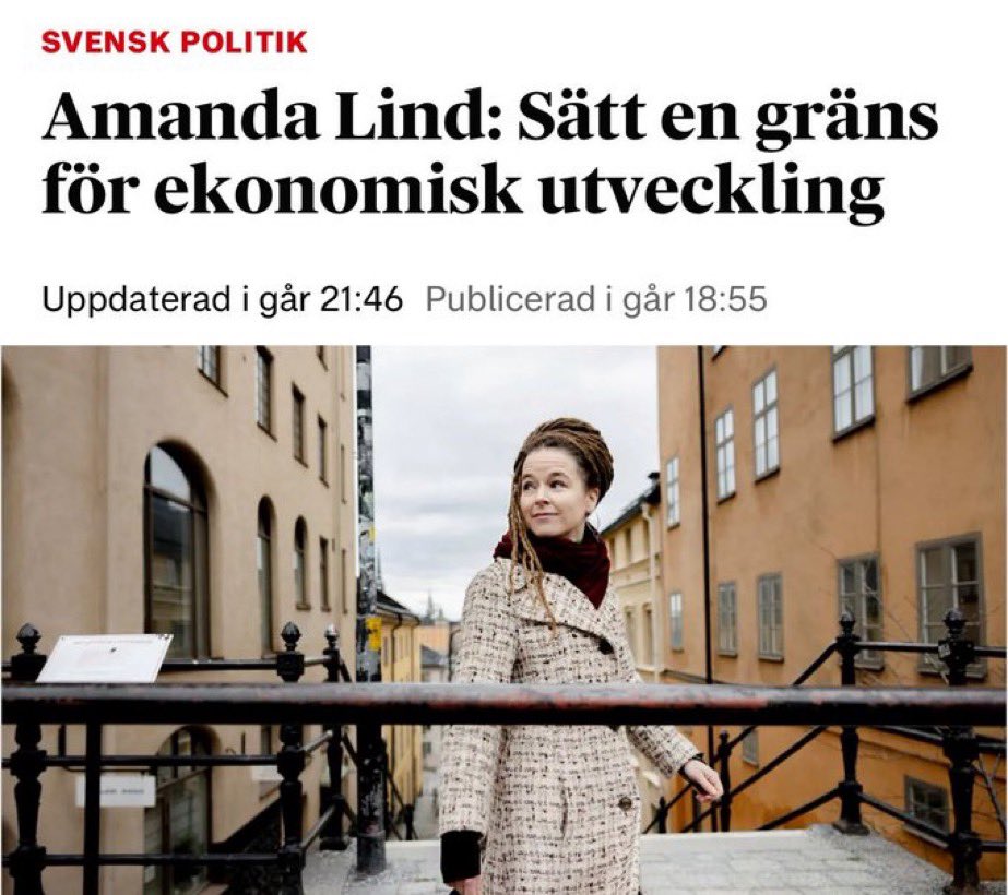 Detta är en fullständigt absurd tankevurpa. Som så ofta med Miljöpartiet. Ska vi ha en kommunistisk 5-årsplan för max tillväxt? Vad exakt ska industrin, forskning, medicin, nyutveckling hålla igen på? Vilka mediciner eller vilka gröna förbättringar inom industrin får inte