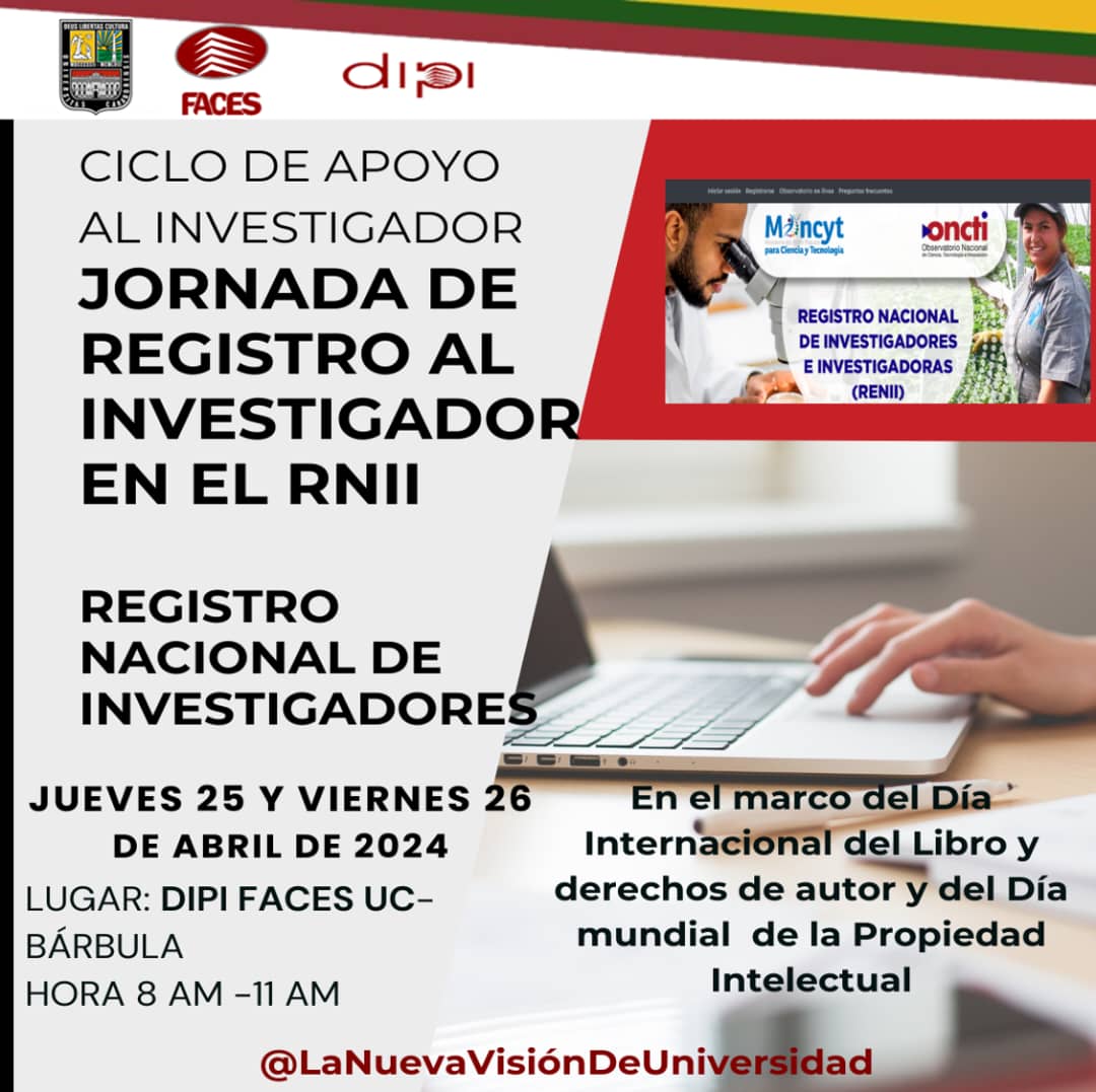 BenitoHamidian's tweet photo. 1/2 En el marco del Día Internacional del Libro y derechos se autor y del Día Mundial de la Propiedad Intelectual. La @dipifacesuc invita a los profesores e investigadores de @facesuc1 a participar y fortalecer el campo de la investigación en las Ciencias Económicas y Sociales. https://t.co/eNryYni946