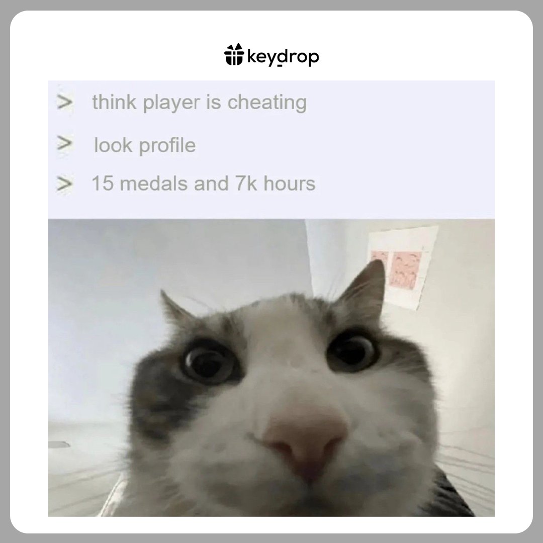 keydropcom's tweet image. Interesting, but still cheater... 😂

⭐️⭐️⭐️
Enter code: GAME 🎮
Get $0.50 + 10% deposit bonus 🔥

👉 keydrop.com/?code=GAME  👈 (Add min $20 and GET 2 FREE CASES)

#cs2 #cs2meme #meme #funny