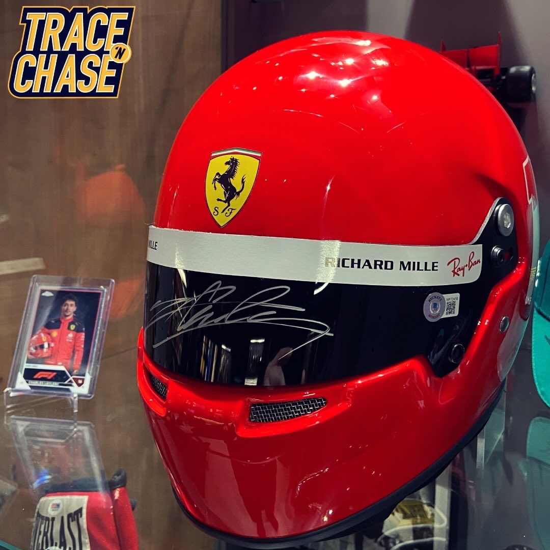 tracenchase's tweet image. 🏎️@F1 season is in full swing so what better time to add a @Charles_Leclerc Signed F1 Replica Full Size Helmet, Beckett Witnessed in Austin,TX💥

#f1 #topps #formula1cards #tracenchase #bycollectorsforcollectors #bgs #beckett #f1fanatics #toppsformula1 #charlesleclerc #Ferrari