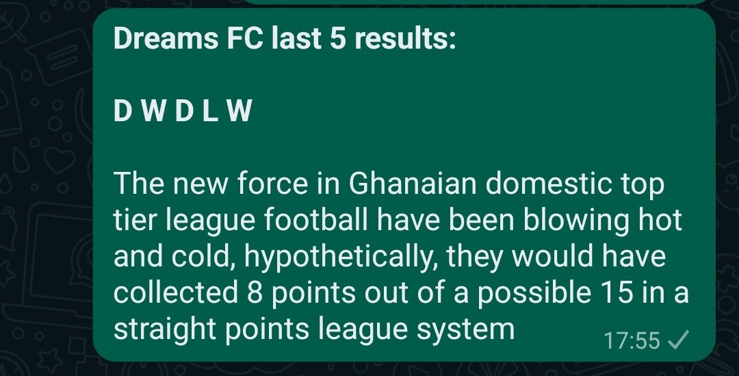 AfricaUnitedFUT's tweet photo. #TotalEnergiesCAFCC 🏅 •
#CAFCC 2023/2024 •
#TotalCAFCC •
A L👀K at Dreams FC's last 5 results
⬇️🔻👇 https://t.co/m4vUFgw7nM