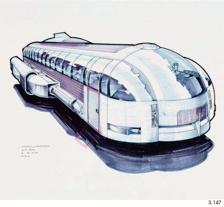 April 18, 2000: Star Wars: Attack of the Clones: EVERYTHING needs to be designed. Kurt Kaufman’s concept for the air bus that transports Anakin and Padmé to the Theed palace. #StarWarsArchives19992005 youtu.be/Ocm__ZQTZVk