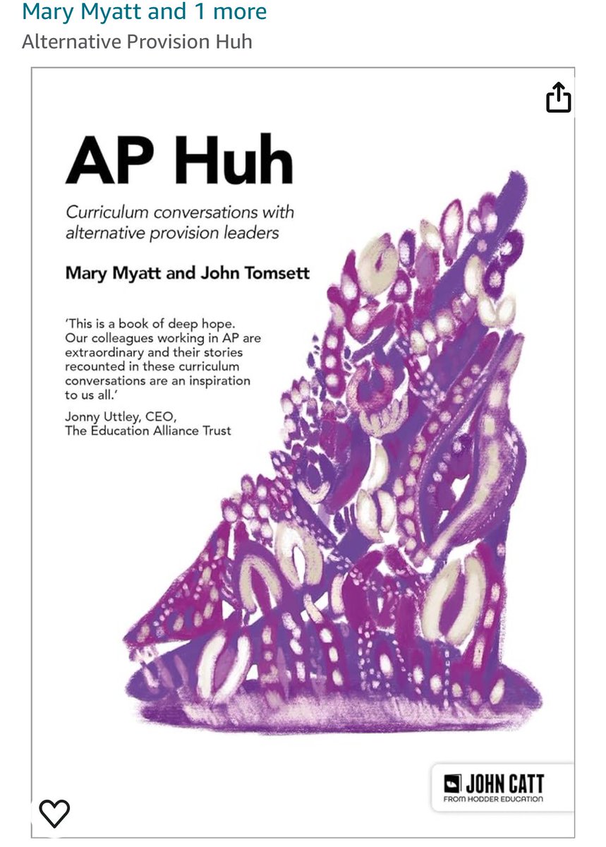 I’ve had a few DM’s about curriculum design, assessment &amp; pathways in SEND/AP this wkend.
I feel honoured that ppl want to ask me Q’s (🥹) &amp; I will always help if I can. 

Processes I use/have developed can be found in the latest AP Huh publication with <a href="/MaryMyatt/">Mary Myatt</a> &amp; <a href="/johntomsett/">John Tomsett</a>