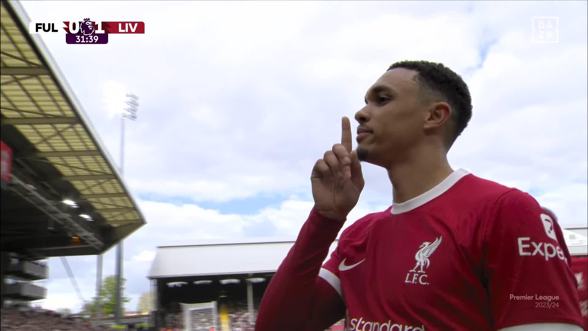 Alexander-Arnold’s free-kick puts Liverpool up 1-0