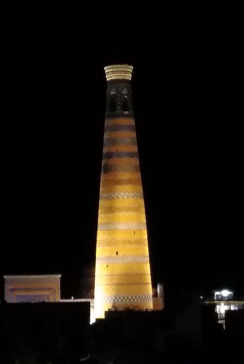 A lovely old tower in Khiva. I got rained on before, which came as a surprise considering this is technically in a desert