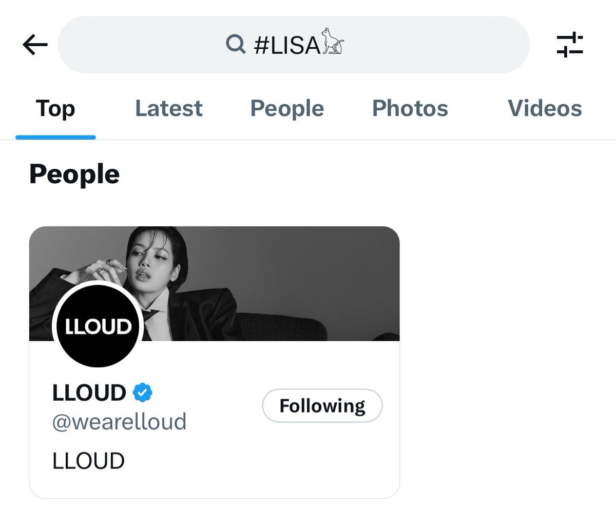 If you try to search for #LILIES𓆸 hashtag with the lily flower hashflag and #LISA𓃠 hashtag with the cat hashflag, @wearelloud’s account appears.