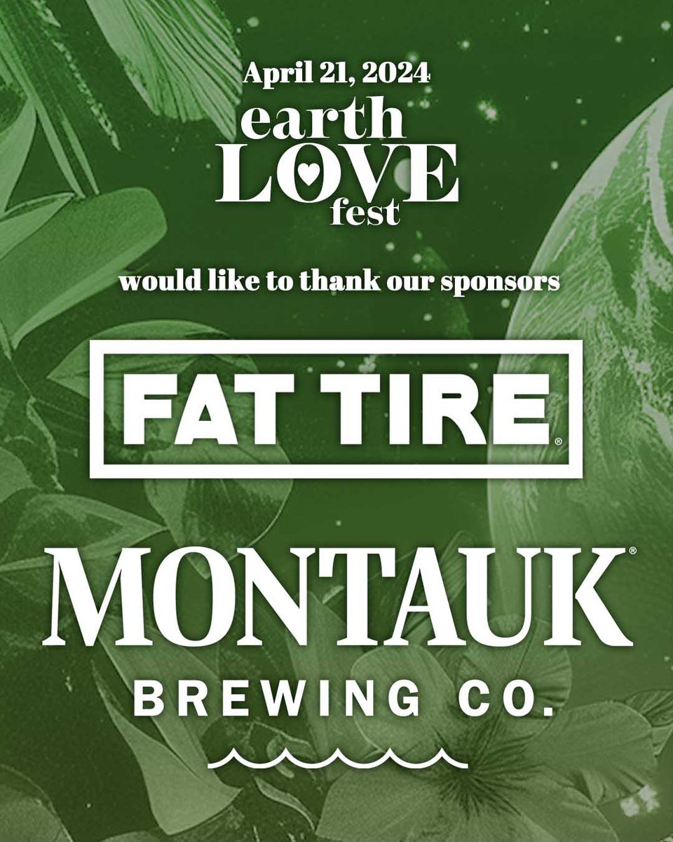 Join us for EARTH LOVE FEST, our 5th annual celebration of daytime dance party magic, sustainability workshops, and inspiration for eco-action! FREE ALL DAY! ALL AGES WELCOME! INDOOR & OUTDOOR CELEBRATIONS Powered by New Belgium Brewing & Montauk Brewing Company