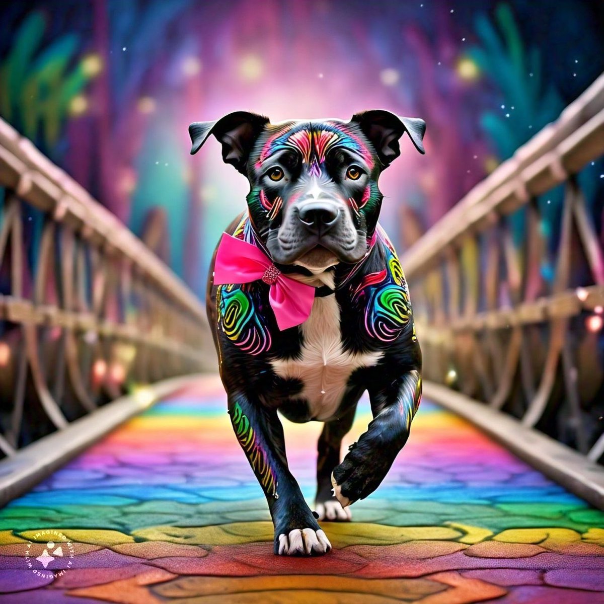 In 🇲🇽, the Alebrije 🐶,is a symbol of loyalty and protection and is bound to protect you and scare away evil spirits. Here is a 📸 of Maya, crossing the 🌈 bridge, & her new alebrije-self. She’ll send me another 🐶 , when I’m ready. Daddy LOVES U 💜 & misses you so much