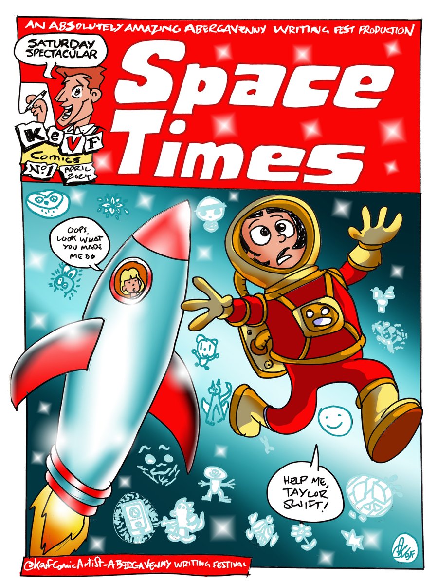 Space Times - the comic produced yesterday with my Comic Art Masterclass at Abergavenny @AberWritingFest Thanks so much for having me, I hope you all had fun, see you next time they'll have me back!