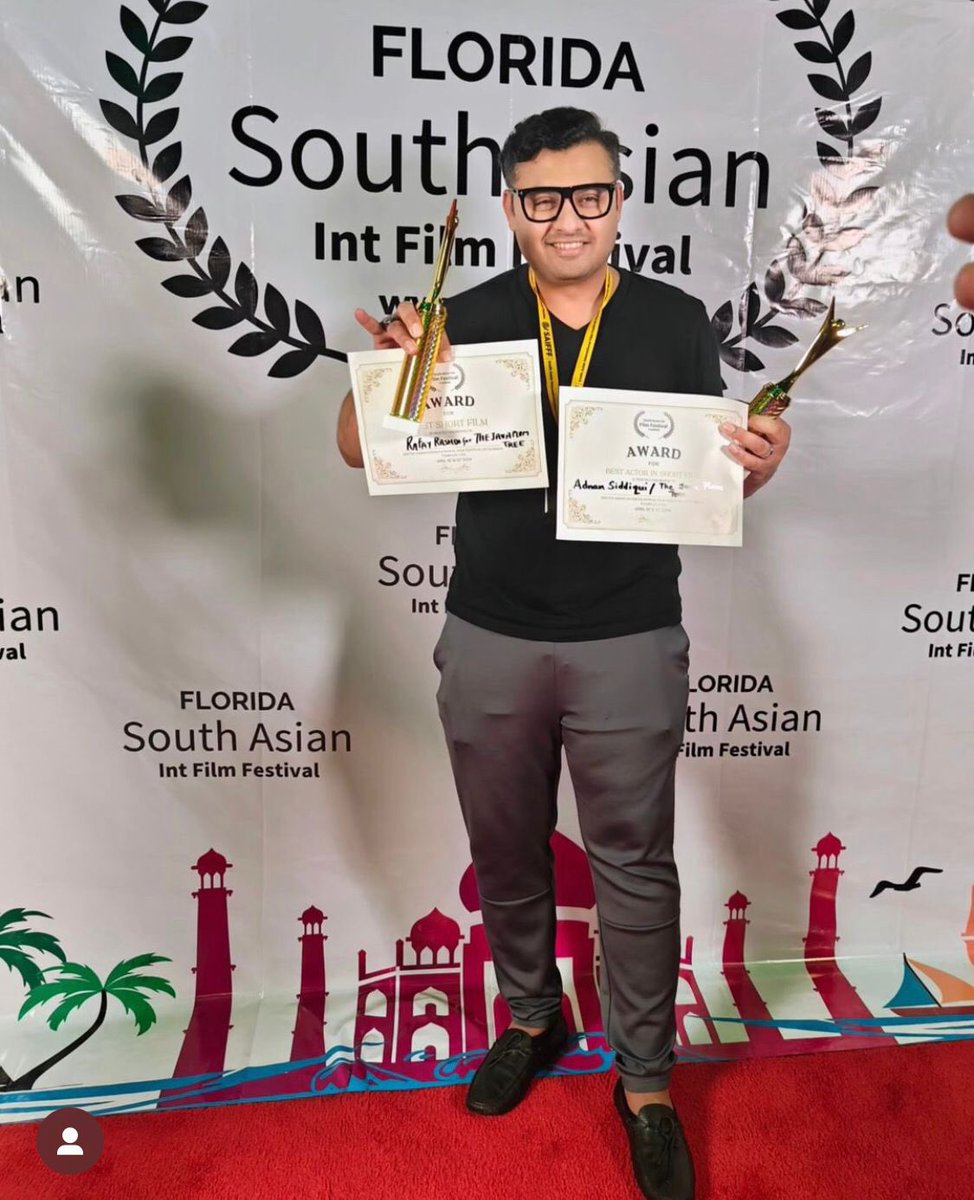 Winning the Best Actor award at the South Asian Film International Festival Florida (SAIFF) for my movie Jamun Ka Darakht is an immense honour. Huge congrats to the team for also securing Best Short Film. Grateful to everyone involved!