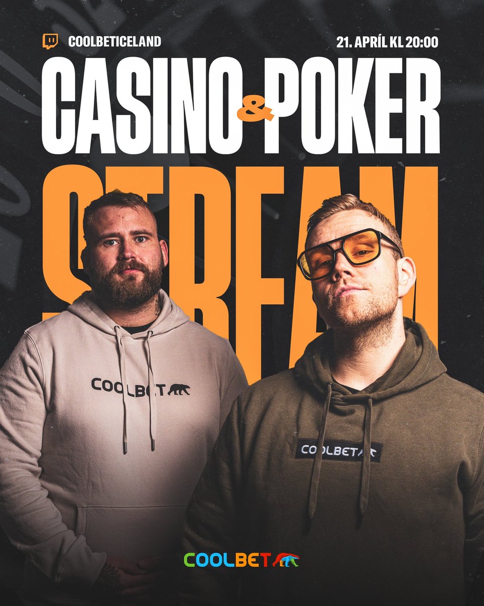 ♥️♠️UNDANMÓT OG CASINO♦️♣️ Það er undanmót í kvöld kl. 20:00 fyrir Höfðingjann Live á Hugar! Götustrákar ætla að streama mótinu live á twitch og kíkja svo í casino🎰 5 MIÐAR GTD Í KVÖLD🎟️ twitch.tv/coolbeticeland