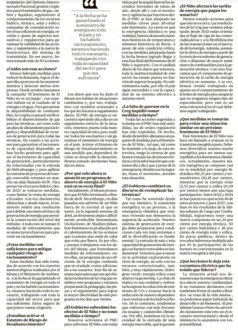 andrescamachom_'s tweet photo. Hoy en entrevista en @ELTIEMPO, explicamos las acciones que venimos trabajando para afrontar la emergencia climática y prevenir racionamiento. 

Esta semana, continuaremos trabajando con alcaldes, gobernadores, empresas y comunidades porque #JuntosPodemosSuperarlo

#SeNotaElCambio
