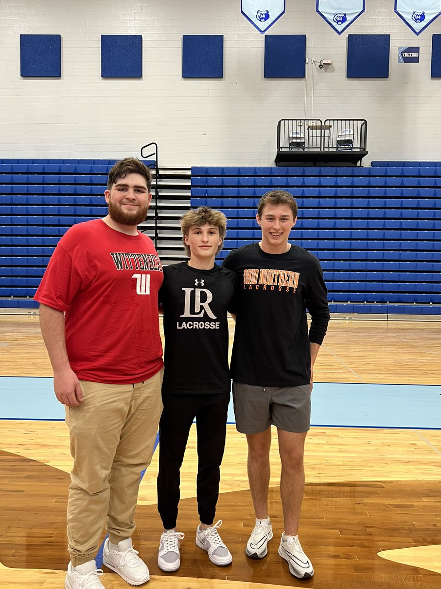 Congrats boys!!

Andrew Hibbitts - <a href="/WittMLax/">Wittenberg Men's Lacrosse</a> 
Jon Garn - <a href="/LRUMLAX/">LR Mens Lacrosse</a> 
Ryan Baum - <a href="/ONUMLAX/">ONU Men's Lacrosse</a> 

Pumped to see these members of our 2024 Class and teammates at <a href="/BerlinBearsLax/">BERLIN BOYS LACROSSE</a> making their next steps in their academic and lacrosse careers!

Well done and well deserved!