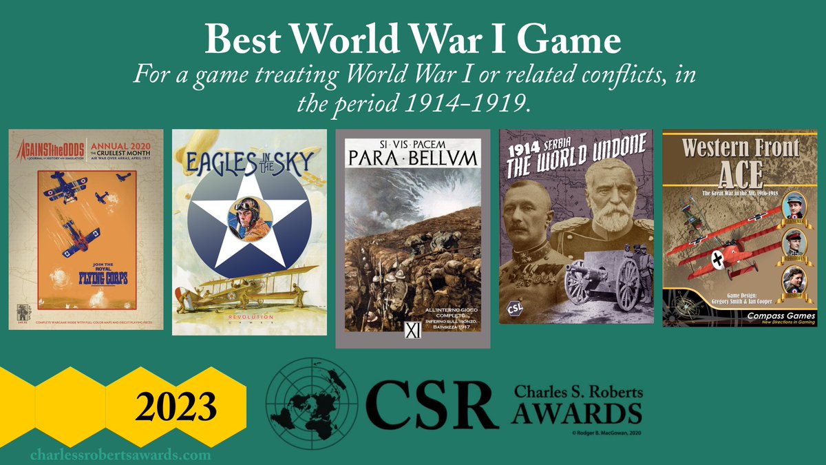 The ballot for the 2023 Charles S. Roberts Awards is now open at forms.gle/z1yFjkYpajjTME… If you have not voted already, vote!