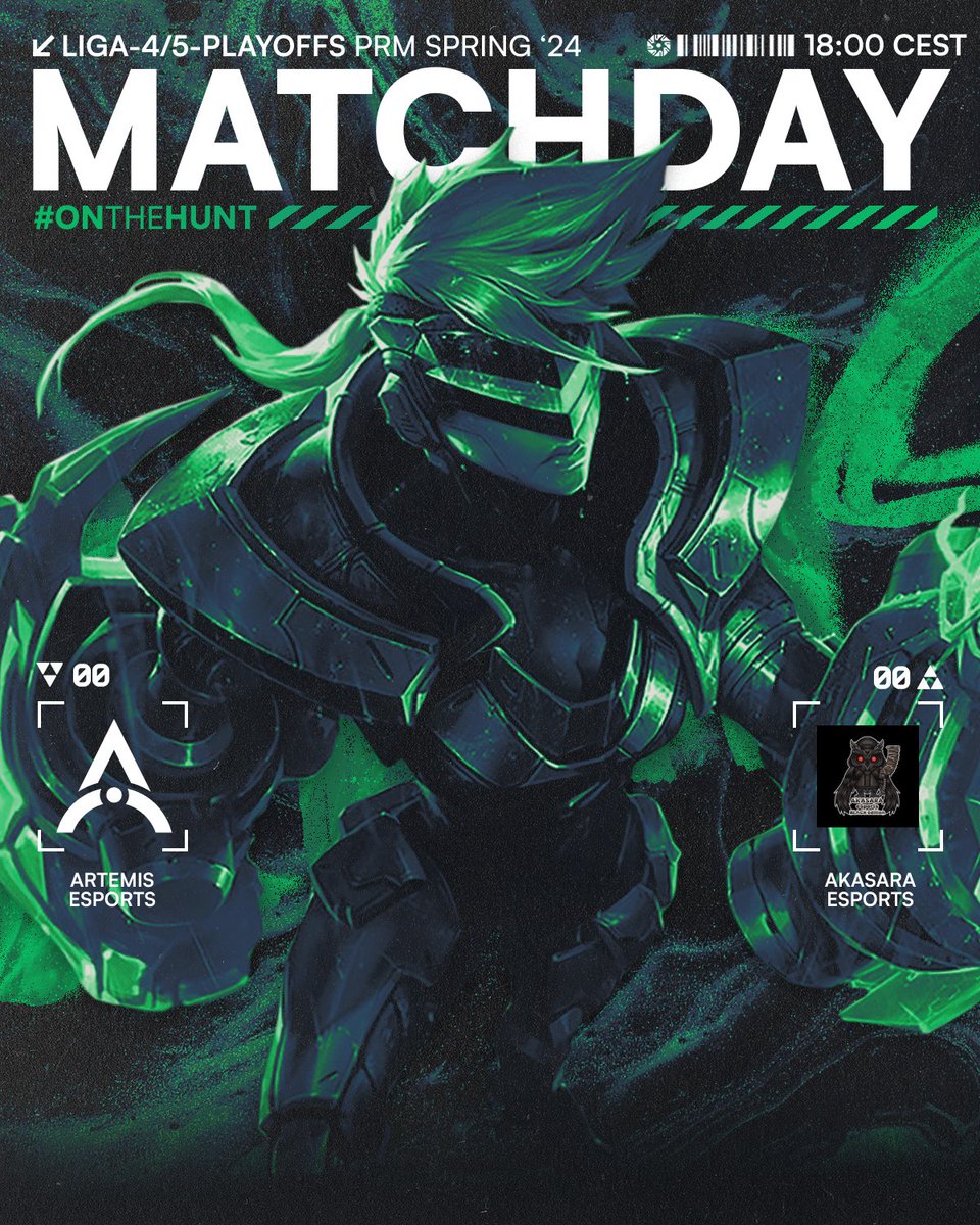 ⚔️#MATCHDAY⚔️

Nach dem Ausscheiden von #Stormsurge geht es nun etwas verspätet, aber LIVE für unsere letzte Hoffnung ins UB Finale!🙏

⏰» 18:00 CEST 
🆚» #AkasaraEsports
📺» ttv/artmsgg

#FollowOurPath 🍃#OnTheHunt🏹