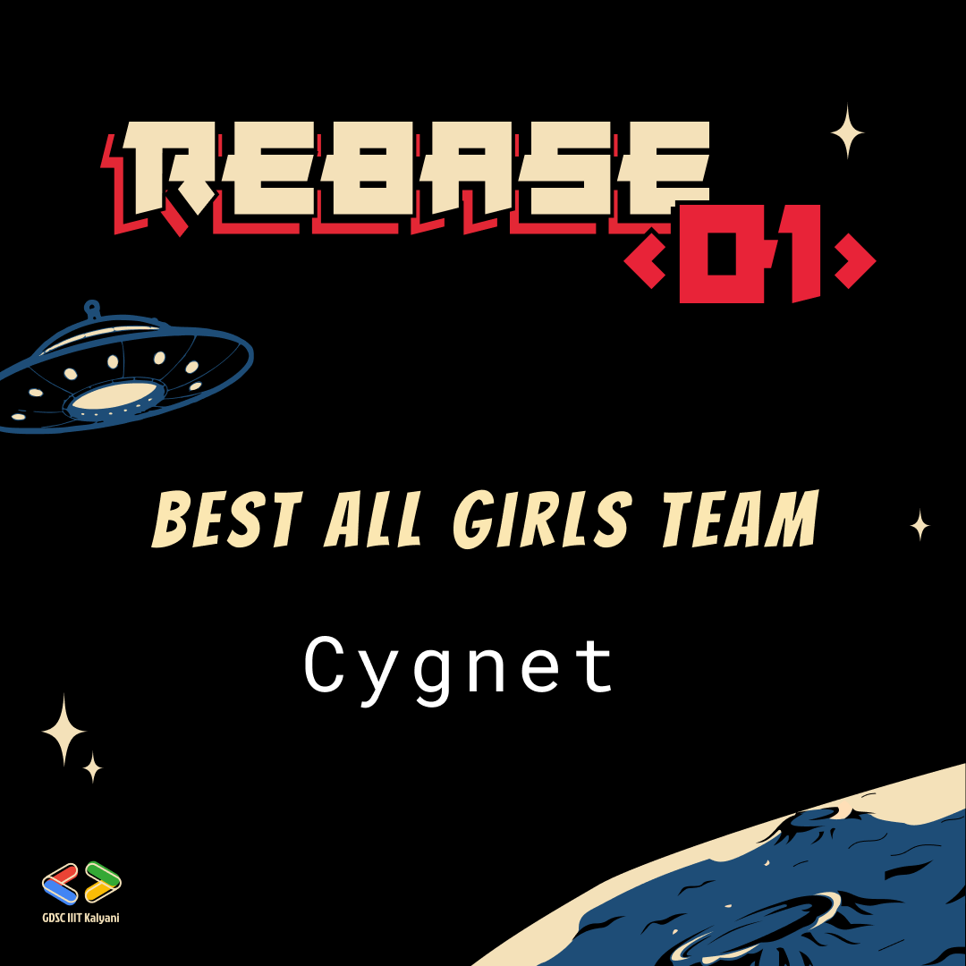 Congratulations to Team Cygnet for becoming the best All Girls team here at Rebase<01>! 💪🚀

check out their hack @ devfolio.co/projects/quill…