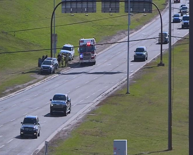 In the NE, WB 16th Avenue at Deerfoot Trail, a collision in the right lane. #yyctraffic #yycroads