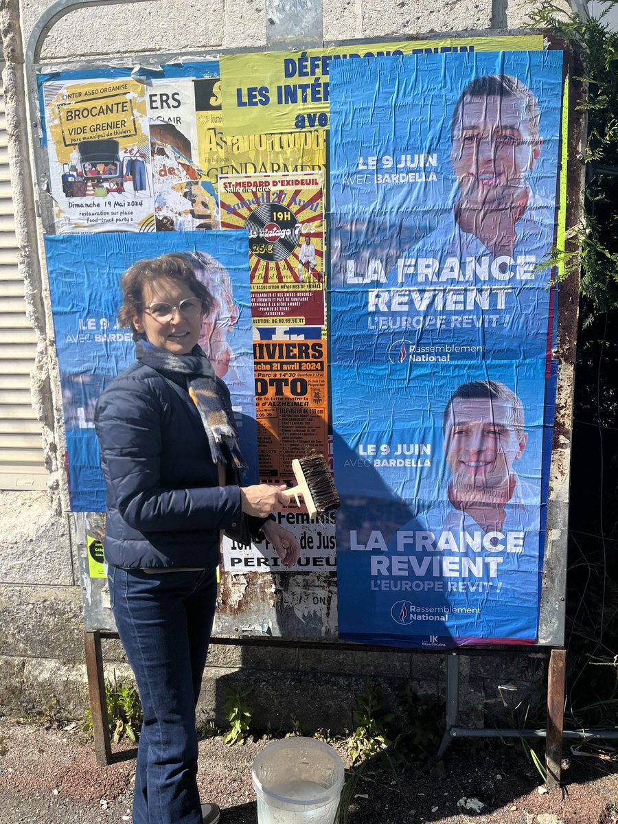 #Dordogne 

Petit collage dominical pour diffuser partout dans le Périgord l’affiche et les idées de @J_Bardella !

#VivementLe9Juin