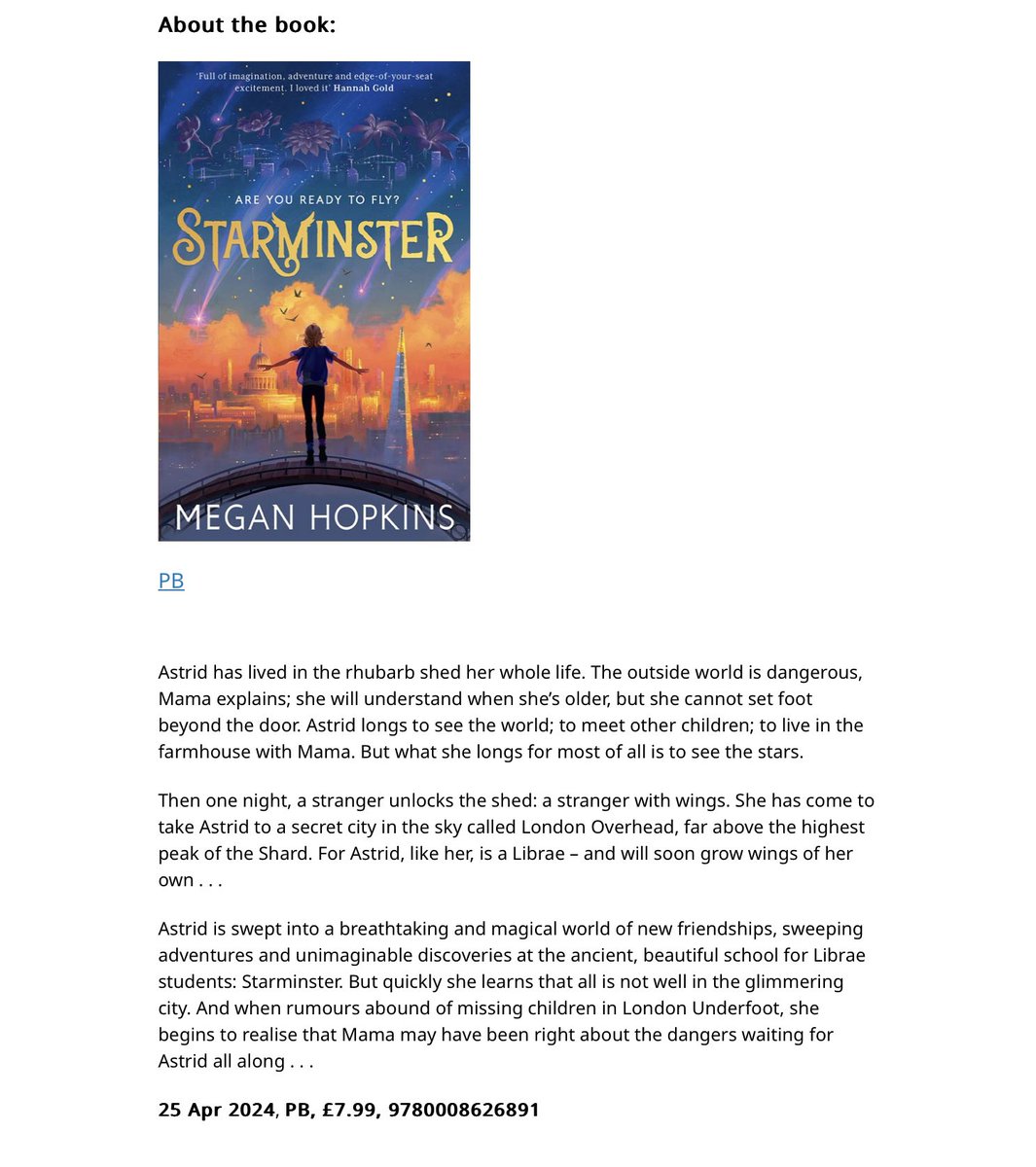 I’m so delighted that this book is headed out into the world on THURSDAY! #starminster