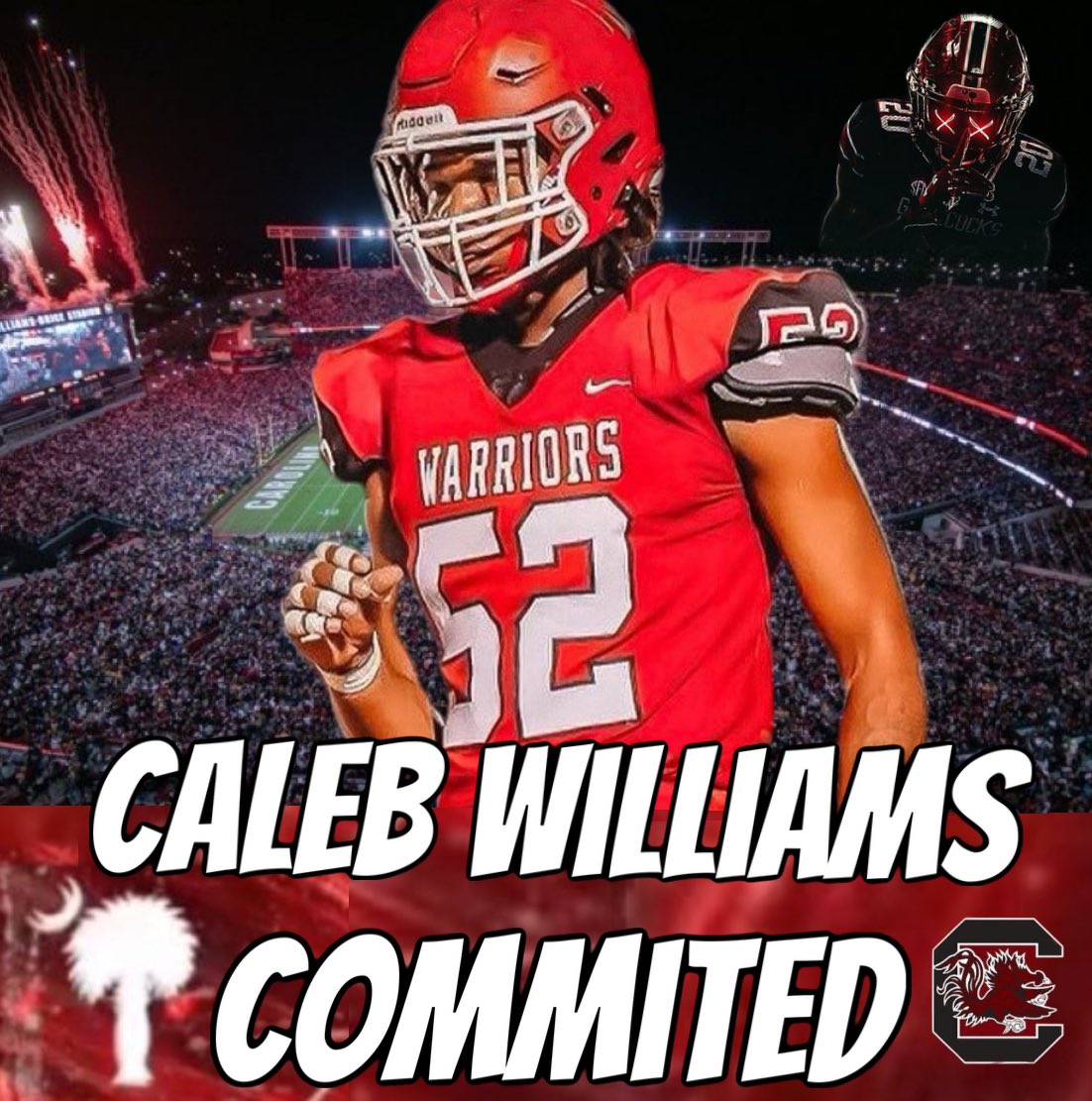 Gamecocks pick up 4 ⭐️ 2025 Caleb Williams DL 6’5 250 Matoaca High School Chesterfield, VA